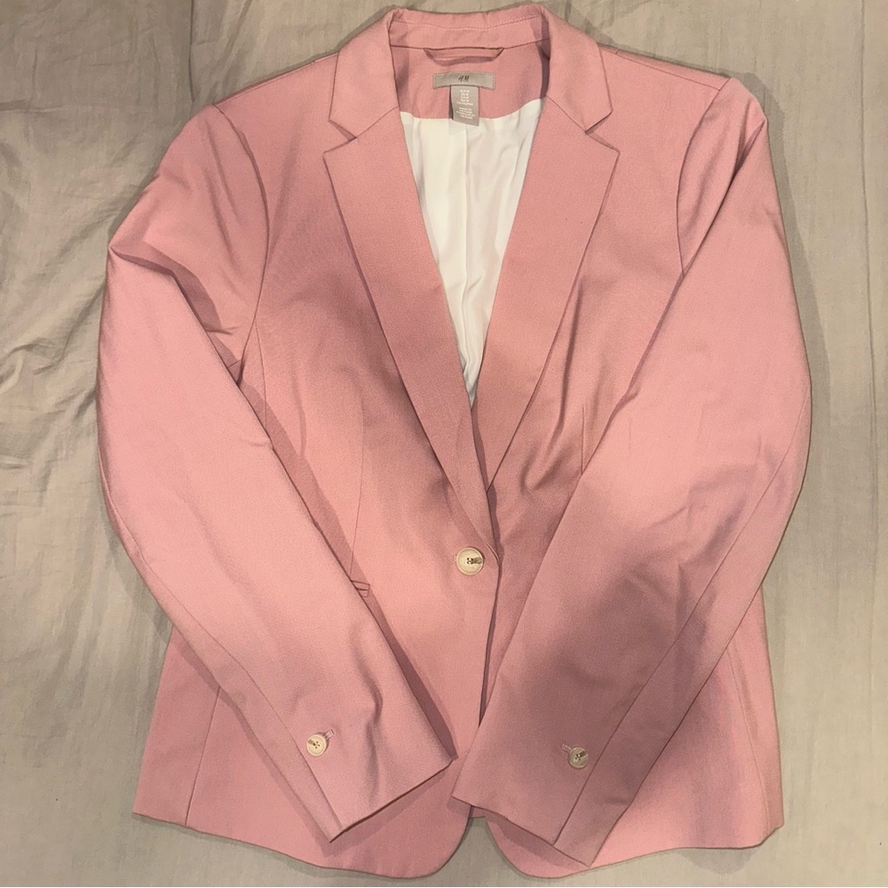 Women’s H&M Medium Pink Single Button Blazer Suit Jacket Business Professional